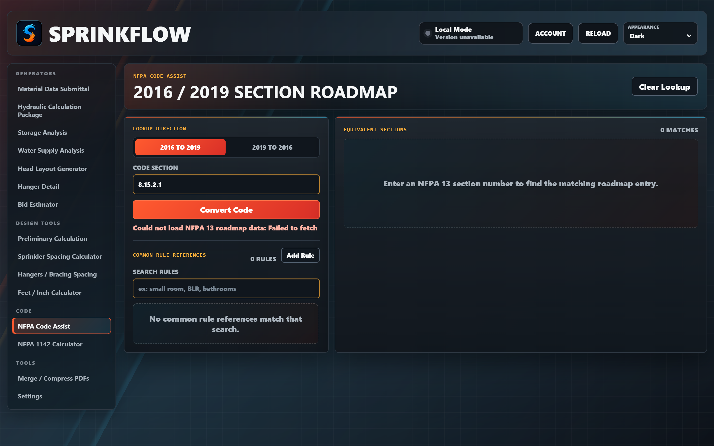 NFPA code section roadmap